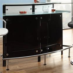 MC100BT139-CO BLACK BAR TABLE WITH FROSTED GLASS