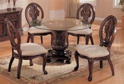 MCD101DI030-CO CHERRY CARVED PEDASTAL TABLE DINING ROOM SET