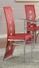 MCD101D683REDCH-CO 2PC RED SILVER DINETTE CHAIRS SET
