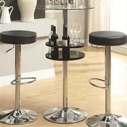 MC120BT715-CO BLACK BAR TABLE WITH TEMPERED GLASS TOP