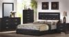 MCB201BR401QB-CO BLACK FAUX LEATHER QUEEN BED SET