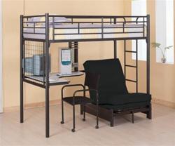 MCB220BB9-CO BLACK BUNK BED WITH DESK