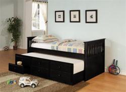 MCDB300BR104BK-CO BLACK TWIN DAYBED WITH DRAWER UNIT