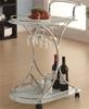 MC910SC002-CO CHROME SERVING CART WITH 2 FROSTED GLASS SHELVES
